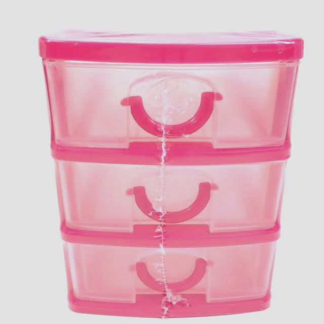 収納用品 ボックス ミニドロアーｂｏｘ ３段 ピンク 100均商品で経費削減 ぱちぱち通販