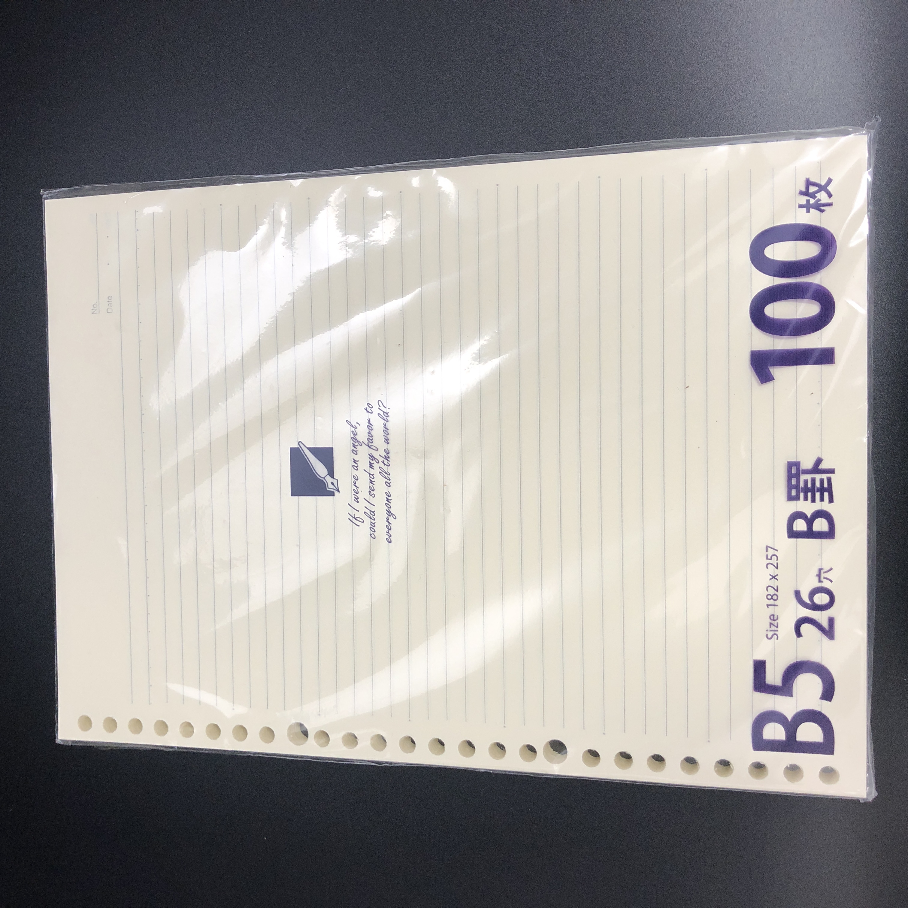 学校法人様向け コピー用紙 色紙 紙 ｂ５ルーズリーフ ｂ罫 １００枚 100均商品で経費削減 ぱちぱち通販